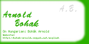 arnold bohak business card